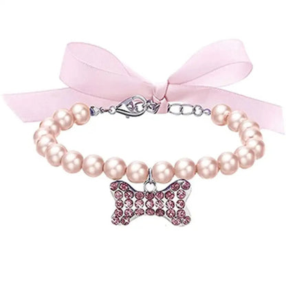Collier pour chien en perles et strass