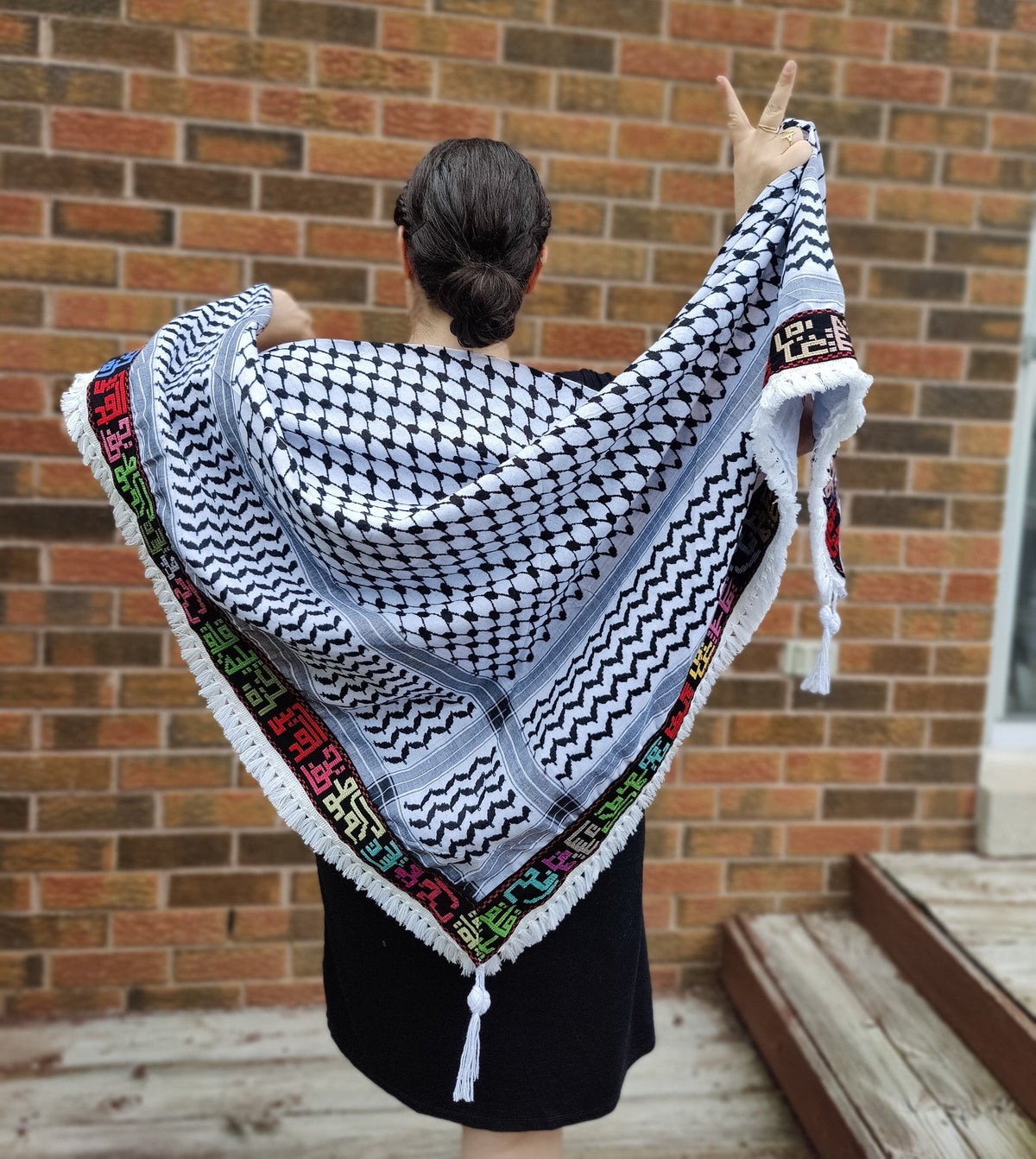 Mudun Tatreez Shawl (Keffiyeh) | Handmade Tassels