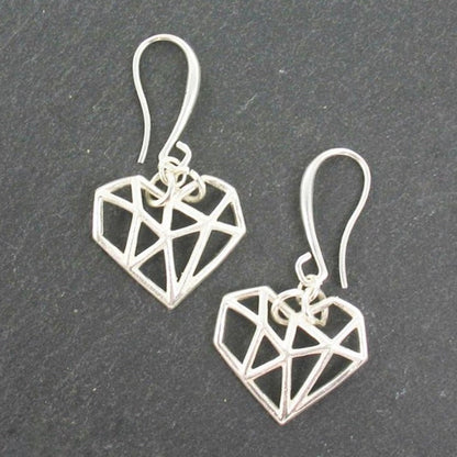 Boucles d'oreilles breloque cœur en plaqué argent