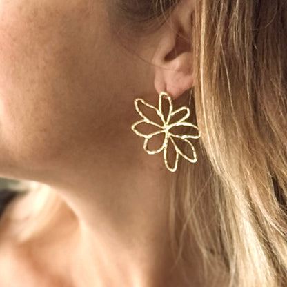 Boucles d'oreilles clous fleur ajourée