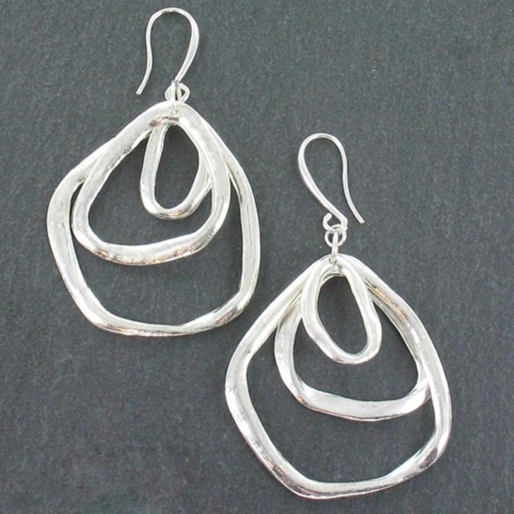 Boucles d'oreilles triple anneau en plaqué argent