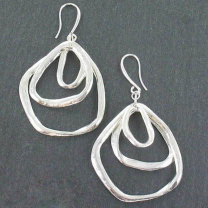 Boucles d'oreilles triple anneau en plaqué argent