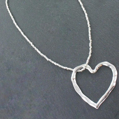 Collier Cœur Ouvert en Plaqué Argent