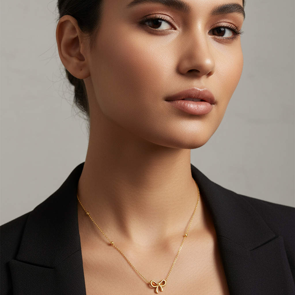 Collier Pendentif Nœud Charmant