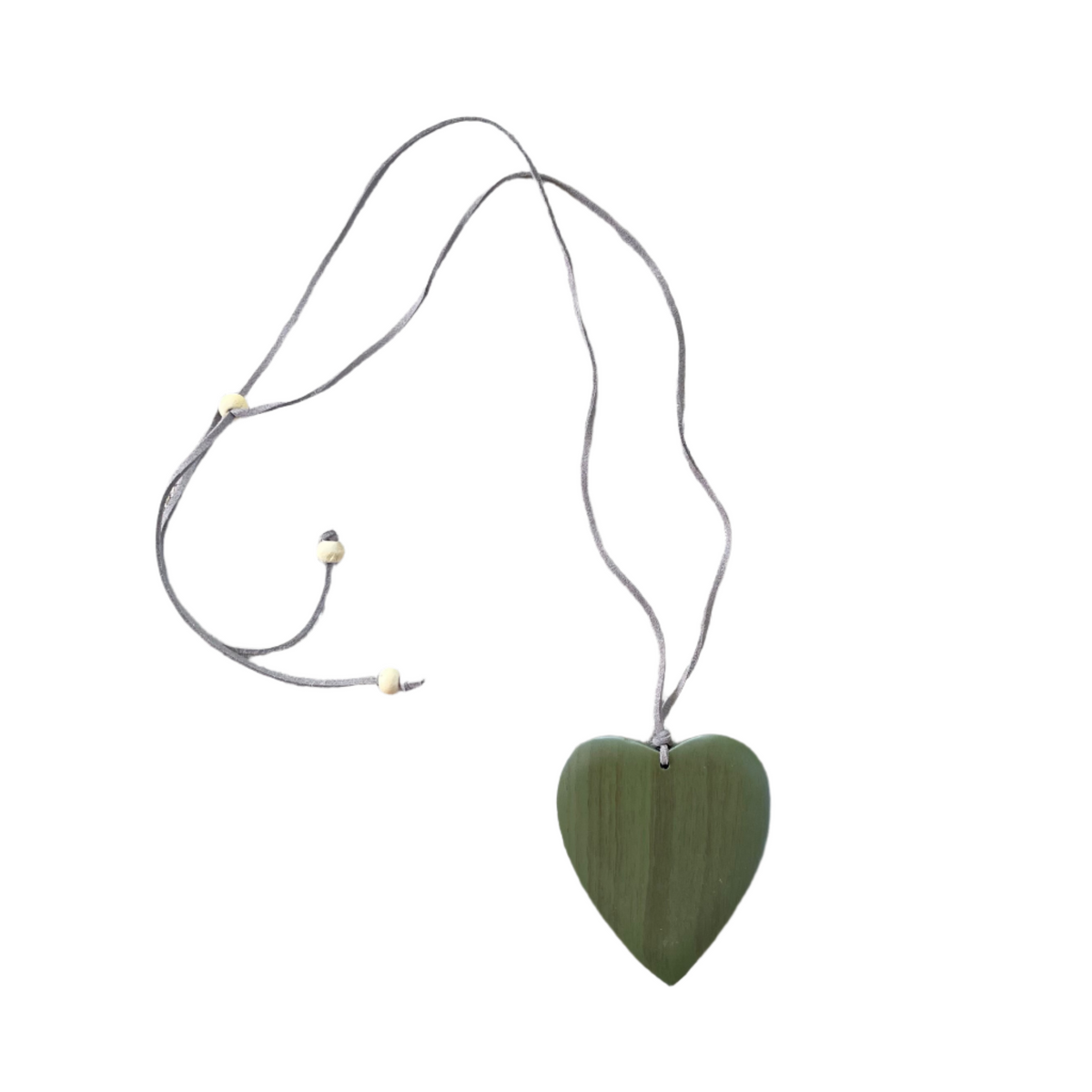 Collier Cœur Simple en Bois