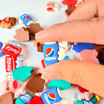 Flat Cute Animal & Soda Charms for DIY Crafts