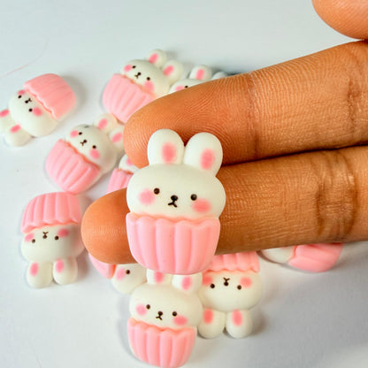 Breloques Cupcake Lapin pour Loisirs Créatifs