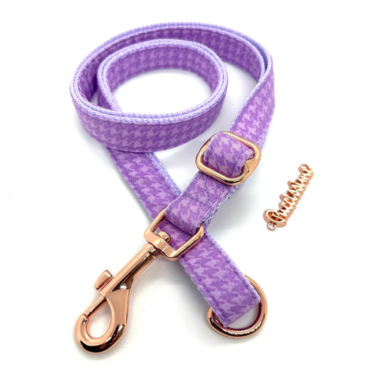Laisse mauve avec rallonge mains-libres