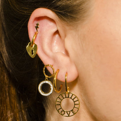 MAYA Pavé Zirconia Double Hoop Earrings