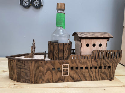 Boîte à vin en forme de bateau