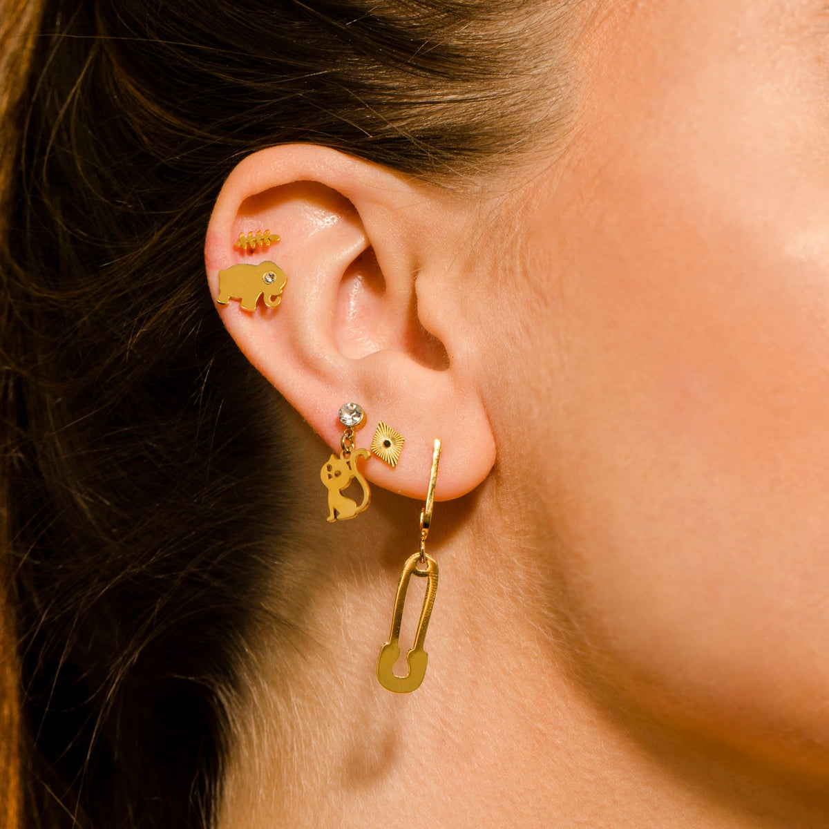 Boucles d'oreilles clous Éléphant TANTOR
