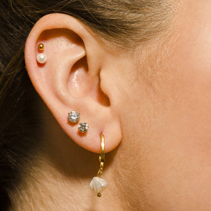 REIGN Gold : Ensemble de clous d'oreilles 3 paires en oxyde de zirconium