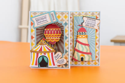 Jeu de matrices et de pochoirs en métal vintage sur le thème du carnaval - Helter Skelter