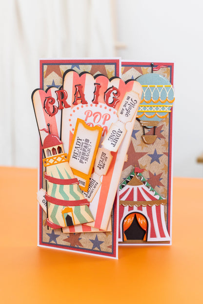 Jeu de matrices et de pochoirs en métal vintage sur le thème du carnaval - Helter Skelter