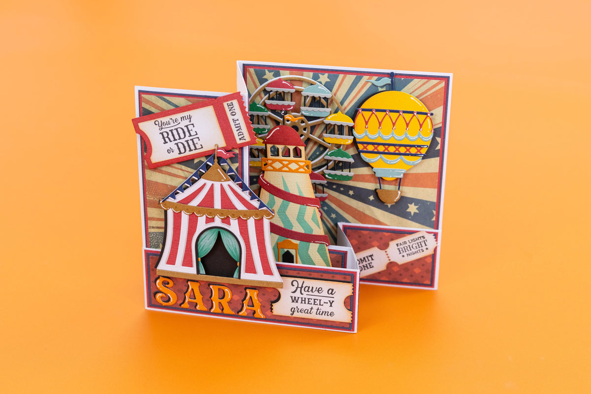 Jeu de matrices et de pochoirs en métal vintage sur le thème du carnaval - Helter Skelter