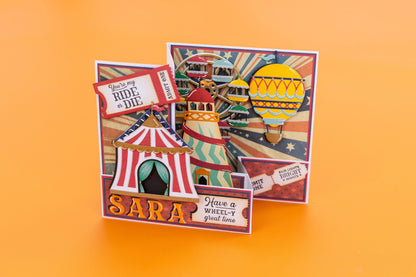 Jeu de matrices et de pochoirs en métal vintage sur le thème du carnaval - Helter Skelter
