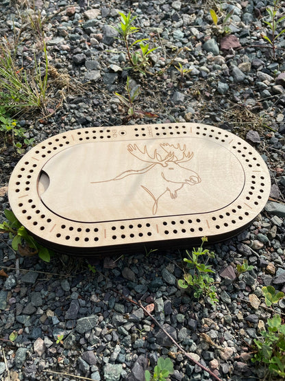 2-Player Wooden Travel Cribbage Board – 9″ × 5″