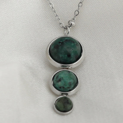 INDY : Collier en argent avec pendentif à 3 pierres