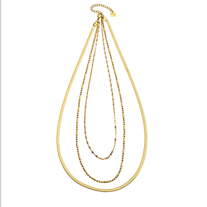 Collier multi-chaînes doré IRIS à triple rang