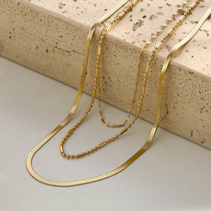 Collier multi-chaînes doré IRIS à triple rang