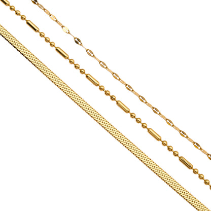 Collier multi-chaînes doré IRIS à triple rang