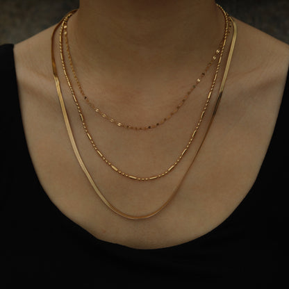 Collier multi-chaînes doré IRIS à triple rang