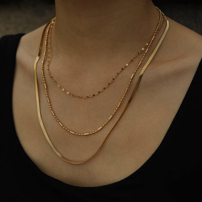 Collier multi-chaînes doré IRIS à triple rang