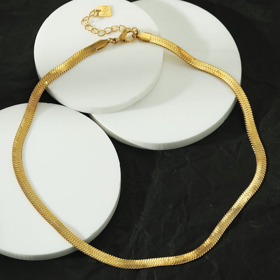 Collier chaîne texturé peau de serpent ISABELLA