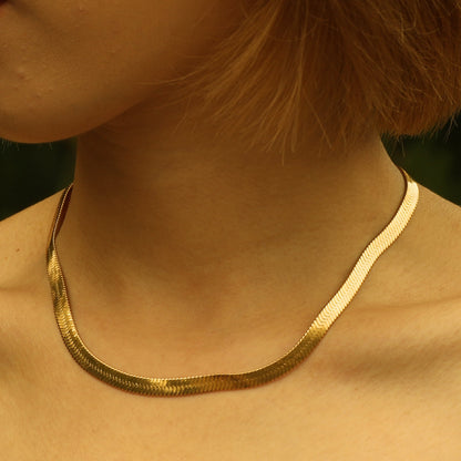 Collier chaîne texturé peau de serpent ISABELLA