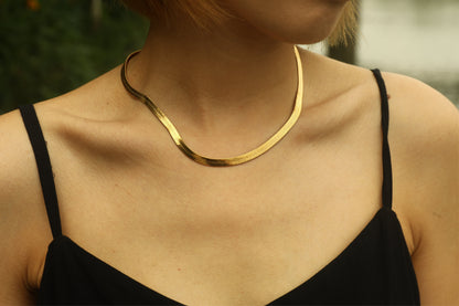 Collier chaîne texturé peau de serpent ISABELLA