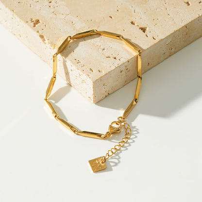 Style ITARSI Gold : Bracelet en chaîne à perles de forme géométrique minimaliste