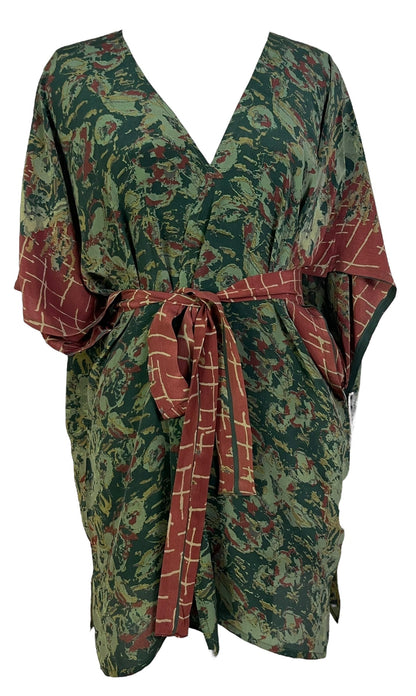 Veste à manches kimono en pure soie avec ceinture PRC6921 Avatar