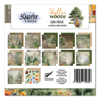 Bloc de papier Idyllic Woods 6x6 de 3Quarter Designs