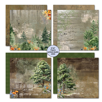 Bloc de papier Idyllic Woods 6x6 de 3Quarter Designs