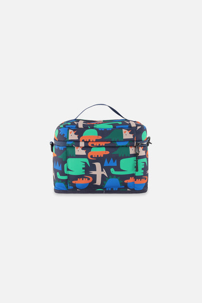 Lunch Box Navy Dinosaur Print