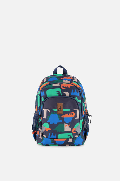 Little Kids Backpack Navy Dinosaur Print