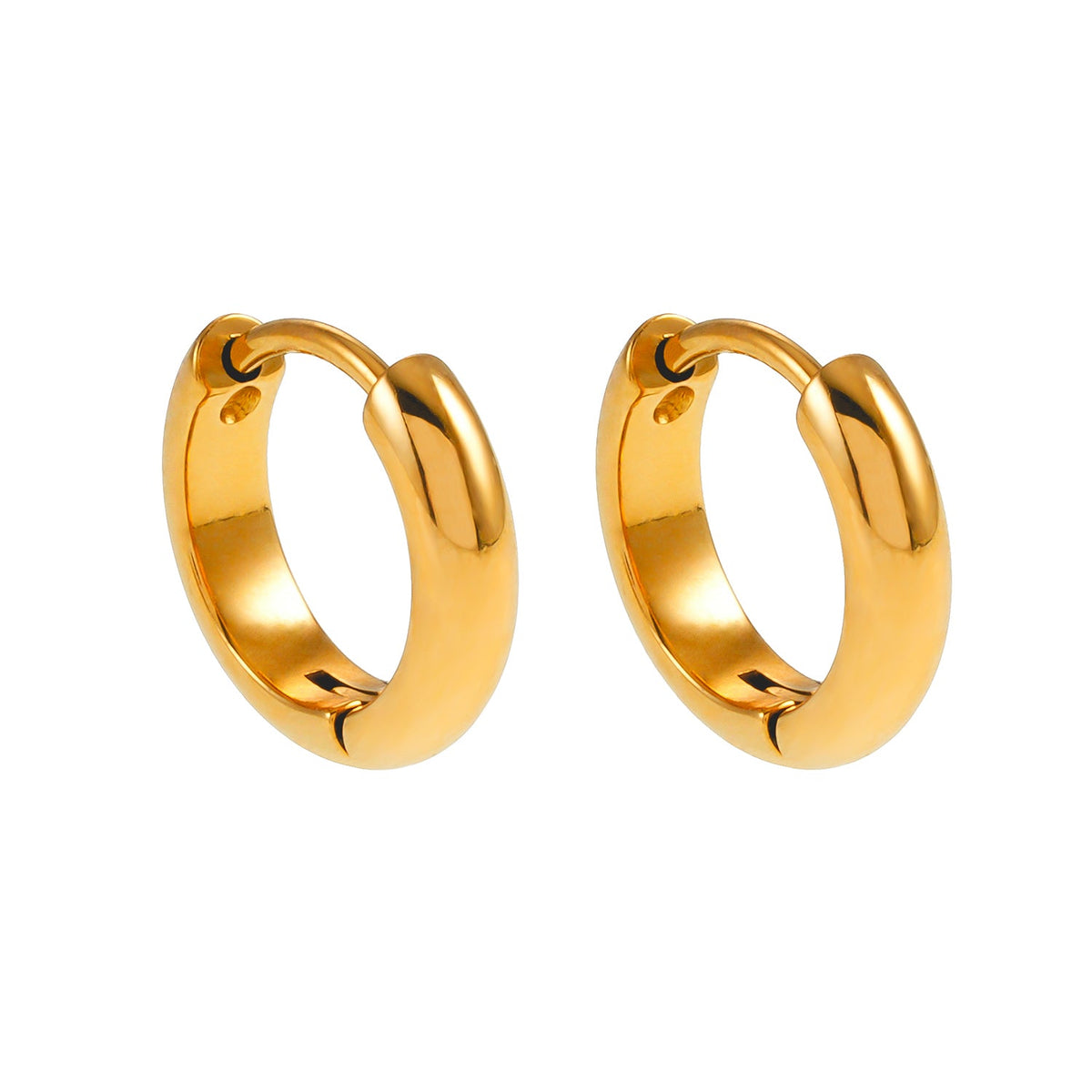 JAANBERG Gold : Mini créoles au fini lisse, largeur moyenne, pour une élégance du jour au soir