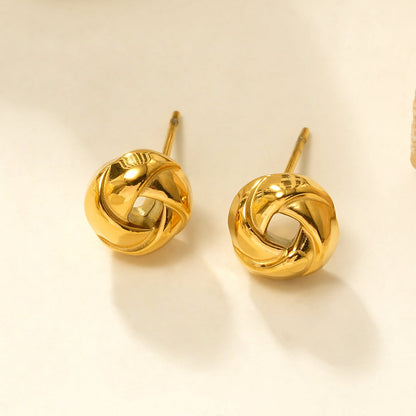 JATANI (Petit) Doré : Clous d'oreilles Nœud d'amour – Symbole intemporel d'amour éternel et élégant cadeau de joaillerie