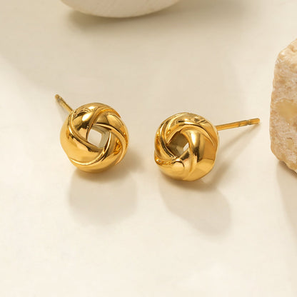 JATANI (Petit) Doré : Clous d'oreilles Nœud d'amour – Symbole intemporel d'amour éternel et élégant cadeau de joaillerie