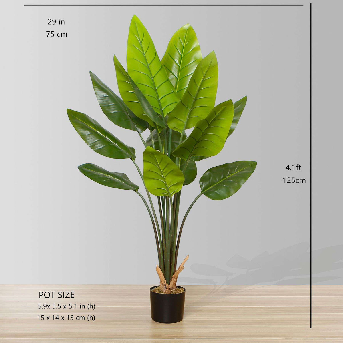 Javi Plante Artificielle en Pot avec Feuilles de Spathiphyllum 130 cm