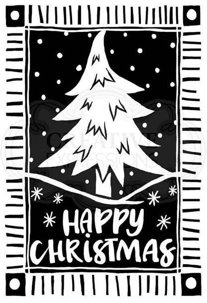 Woodware Clear Singles - Arbre de Noël en linogravure