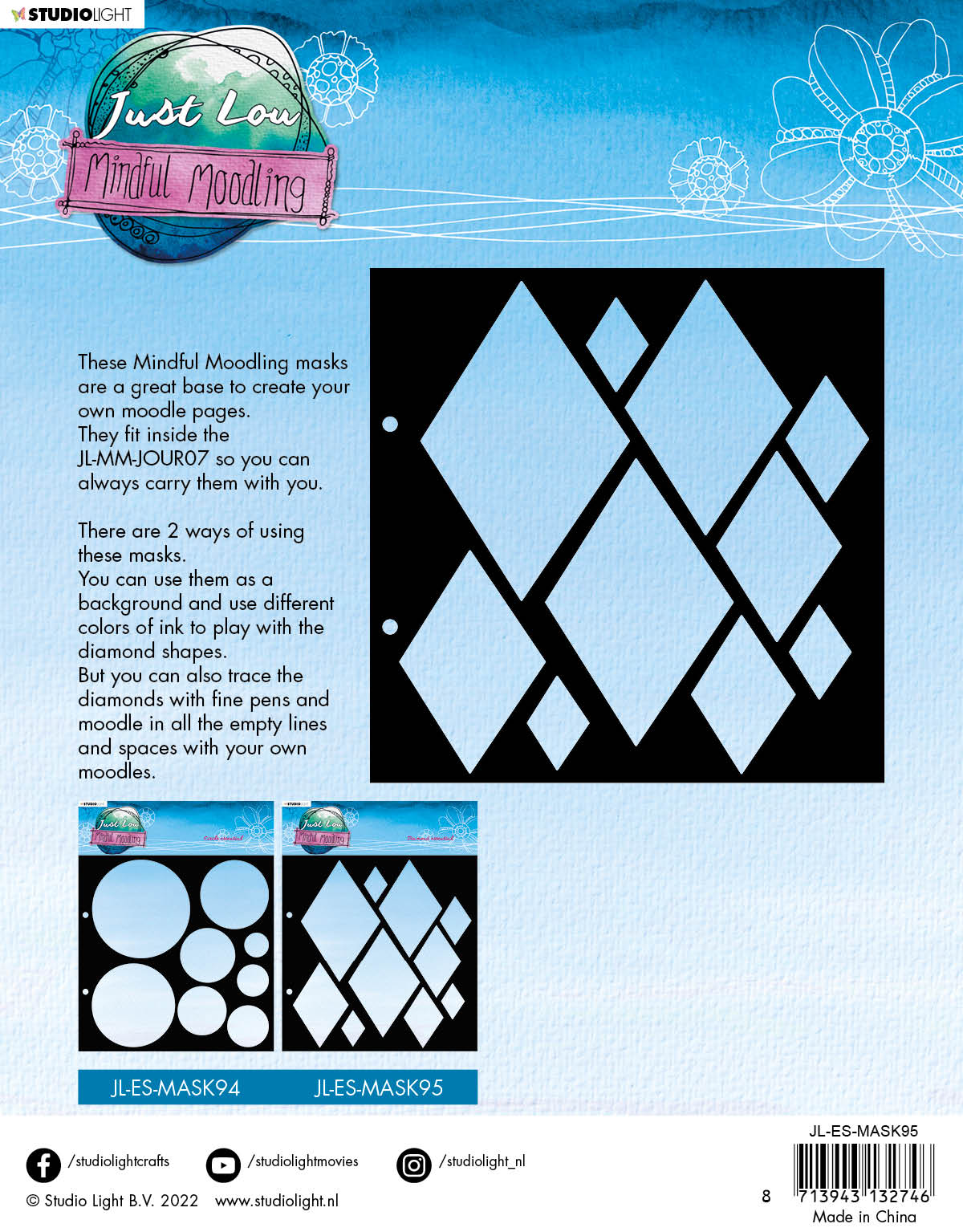 JL Mask Diamonds Essentials 203,2x203,2x1mm 1 PC n°95