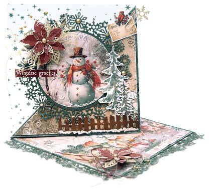 JMA Feuilles d'acétate blanc et vert Nostalgie festive 6 FD