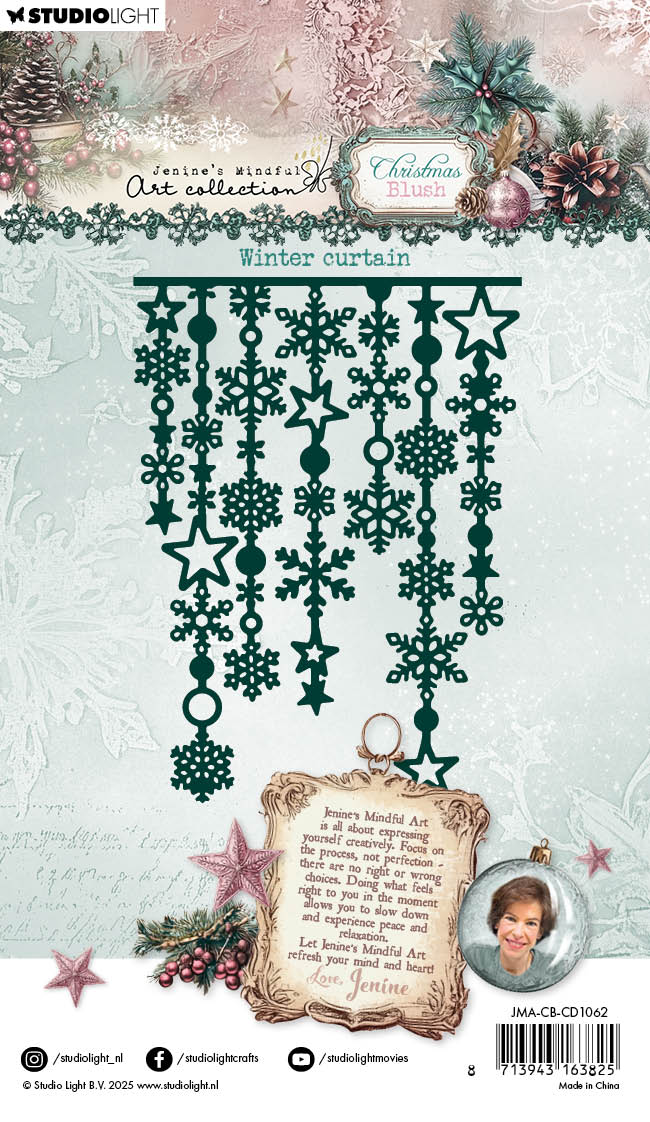 JMA Emporte-pièce Rideau Hiver Noël Blush 1 Pièce