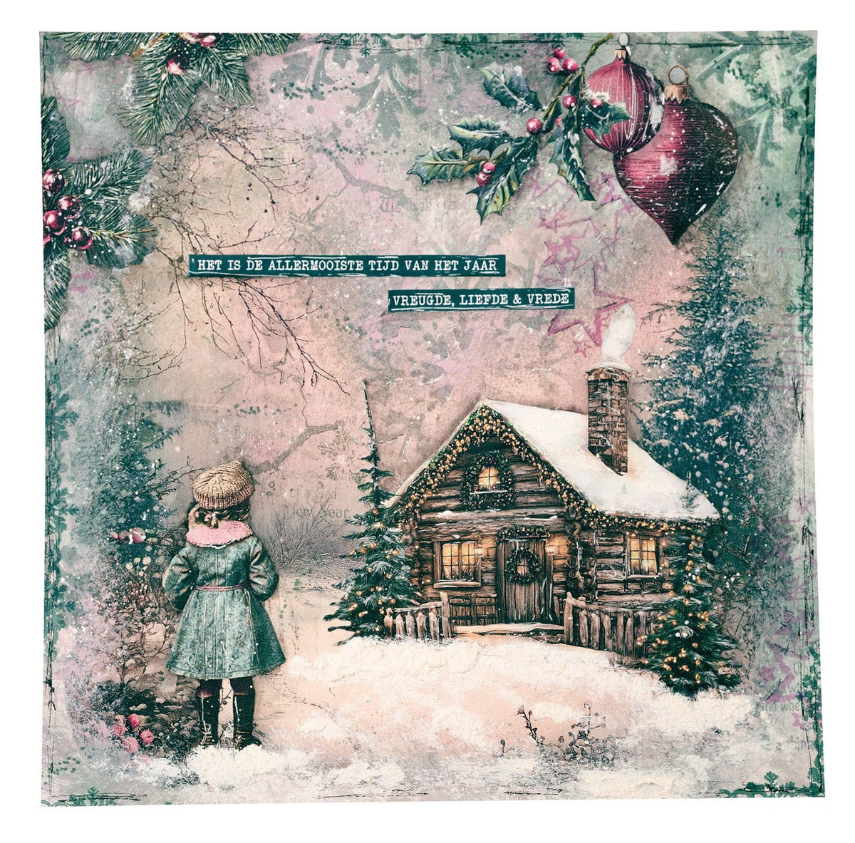 JMA Collage Paper Pad Backgrounds & Elements Christmas Blush 36 Sheets