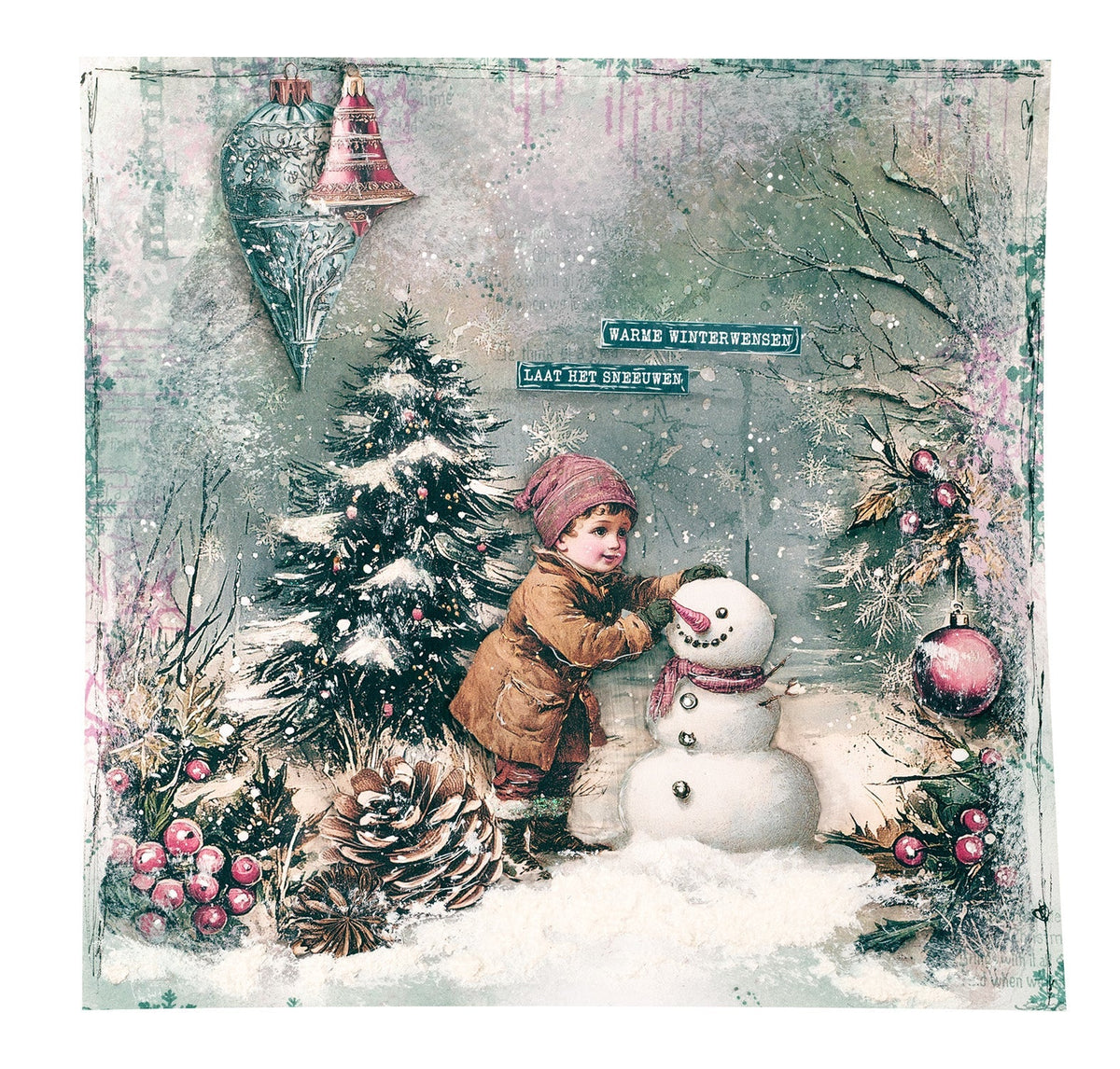 JMA Éléments de papier 35 Éléments de collage Noël Blush 35 pièces