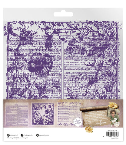 JMA Acetate Sheets White & Dark Purple Growing & Blooming 6 Sheets