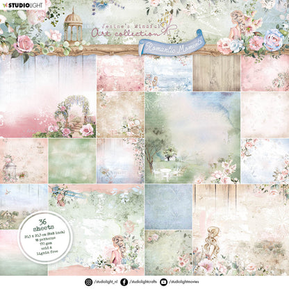 JMA Bloc de papiers de fond Motifs Romantiques 203x203x9mm 36 FEUILLES nr.96