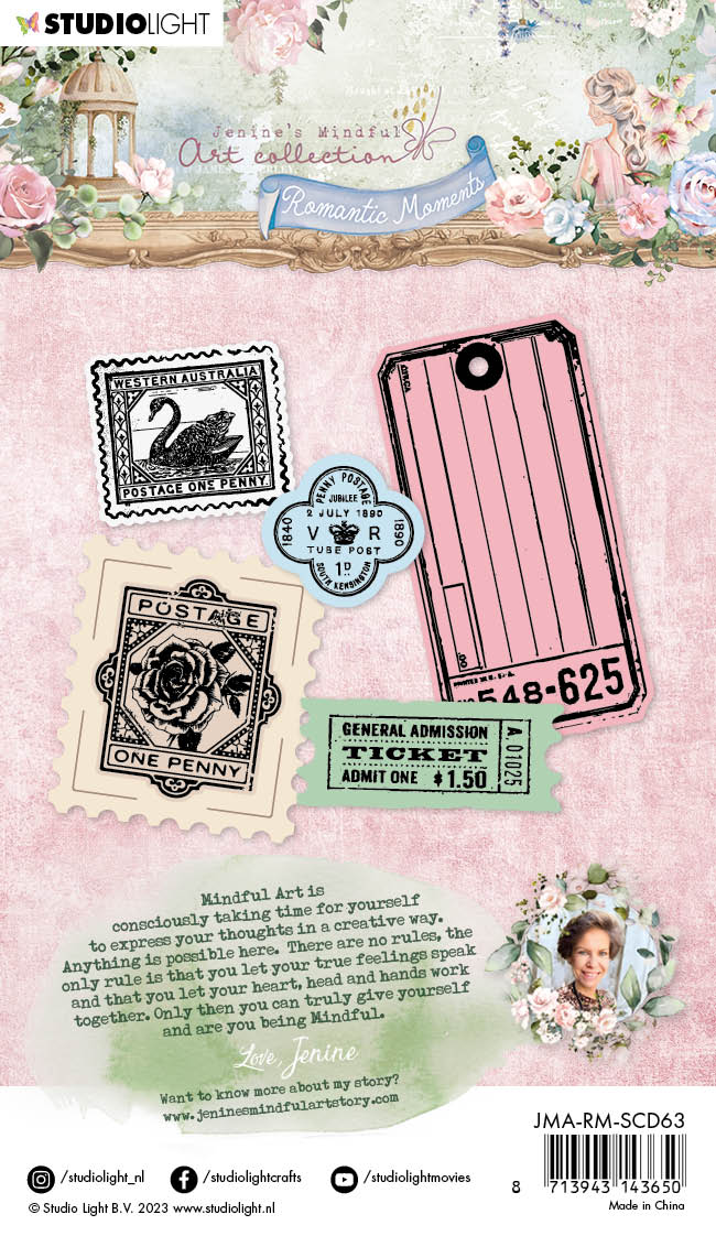 JMA Tampon et matrice de découpe Timbres Moments Romantiques 99x142x3mm 11 PC nr.63