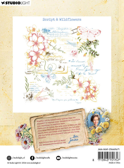 Tampon transparent JMA Script & Wildflowers Wild & Free 1 pièce